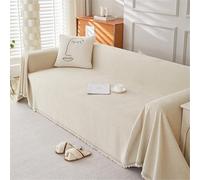 FANSU Throw for Sofa Large 1/2/3/4 Seater White Extra Large Throw Blanket Sofa Reversible Versatile Woven Soft Blanket Throw Decorative Blankets for Settees Couch Sofa Bed Armchair (180x230cm,Beige)