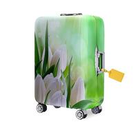 FANSU Travel Luggage Cover Elastic Suitcase Trolley Case Cover for Wheeled Luggage, 3D Tulip Printed Washable Anti-Scratch - Travel Business Suitcase Covers (L(26-28in),Green)