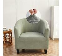FANSU Tub Chair Covers 1 piece, Jacquard Stretch Slipcover Dust Proof Sofa Cover for Armchairs, Removable Washable Furniture Protector Covers for Club Tub Chairs (Green)