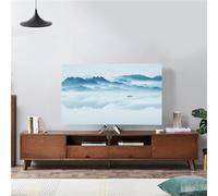 FANSU TV Dust Cover, Modern Chinese Style TV Screen Cover, Universal Elastic Television All-Inclusive Protection, Computer Dust for 32”-75” Television/PC Display Decoration (Blue,43-46inch)