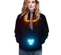 FANSU Unisex Jumper Pullover Hoodies Hooded Sweatshirt Tops, Psychedelic Starry Natural 3D Printing Women's Casual Long Sleeve Sweater T-Shirt Hoody with Pocket (S,QZ203-Superman)