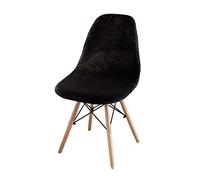 FANSU Velvet Dining Chair Covers Set of 1/2/4/6, Scandinavian Chair Slipcovers Stretch Shell Chair Covers with Back for Kitchen, Dining, Bedroom, Living Room (Black,6 pcs)