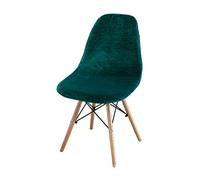 FANSU Velvet Dining Chair Covers Set of 1/2/4/6, Scandinavian Chair Slipcovers Stretch Shell Chair Covers with Back for Kitchen, Dining, Bedroom, Living Room (Dark green,6 pcs)