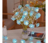 FANSU Warm White Coloured USB Fairy Lights, Indoor/Outdoor String Lights, Easy to Use String Fairy for Balcony Party Wedding Garden Home Decor (Blue Rose,3m 20 Lights)