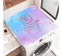 FANSU Washer Dryer Top Protector, 3D Dreamcatcher Pattern Absorbent Anti Slip Washer Dryer Top Cover Quick Dry Washing Machine Cover Mat Washing Machine Protector Mat (Butterfly,40x50cm)