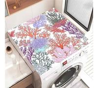 FANSU Washer Dryer Top Protector, 3D Marine Animal Pattern Absorbent Anti Slip Washer Dryer Top Cover Quick Dry Washing Machine Cover Mat Washing Machine Protector Mat (Cartoon,40x50cm)