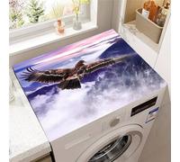 FANSU Washer Dryer Top Protector, Absorbent Anti Slip Washer Dryer Top Cover Quick Dry Washing Machine Cover Mat 3D Eagle Print Washing Machine Protector Mat (Mountain View,30x40cm)