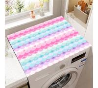 FANSU Washer Dryer Top Protector, Absorbent Anti Slip Washer Dryer Top Cover Quick Dry Washing Machine Cover Mat 3D Scale Pattern Washable Washing Machine Protector Mat (Love Heart,60x60cm)