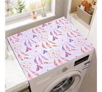 FANSU Washer Dryer Top Protector, Absorbent Anti Slip Washer Dryer Top Cover Quick Dry Washing Machine Cover Mat 3D Dreamcatcher Print Washing Machine Protector Mat (Feather,30x40cm)