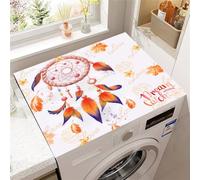 FANSU Washer Dryer Top Protector, Absorbent Anti Slip Washer Dryer Top Cover Quick Dry Washing Machine Cover Mat 3D Dreamcatcher Print Washing Machine Protector Mat (Maple Leaf,30x40cm)