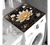 FANSU Washer Dryer Top Protector, Flower Vintage Style Absorbent Anti Slip Washer Dryer Top Cover Quick Dry Washing Machine Cover Mat Washable Washing Machine Protector Mat (Style 2,50x60cm)