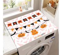 FANSU Washer Dryer Top Protector, Happy Halloween Absorbent Anti Slip Washer Dryer Top Cover Quick Dry Washing Machine Cover Mat Washable Washing Machine Protector Mat (Bat,50x60cm)