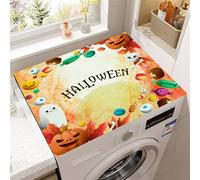 FANSU Washer Dryer Top Protector, Happy Halloween Absorbent Anti Slip Washer Dryer Top Cover Quick Dry Washing Machine Cover Mat Washable Washing Machine Protector Mat (Maple Leaf,40x50cm)
