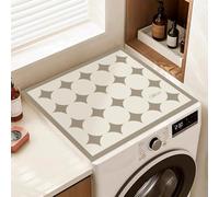 FANSU Washer Dryer Top Protector, Polka Dot Style Absorbent Anti Slip Washer Dryer Top Cover Quick Dry Washing Machine Cover Mat Washable Washing Machine Protector Mat (Light Grey,50x50cm)
