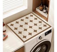 FANSU Washer Dryer Top Protector, Polka Dot Style Absorbent Anti Slip Washer Dryer Top Cover Quick Dry Washing Machine Cover Mat Washable Washing Machine Protector Mat (Brown,50x50cm)