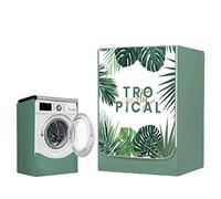 FANSU Washing Machine Cover Plant Waterproof Dustproof Front Load Washer Dryer Machine Cover Protector Sunscreen Washer Protection Tumble Dryer Cover Front Loading (S (4-7.5kg),Tropical)
