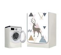 FANSU Washing Machine Cover Waterproof Dustproof Front Load Washer Dryer Machine Cover Protector Nordic Deer Sunscreen Washer Protection Tumble Dryer Cover Front Loading (Triangle,L (10.5-12kg))