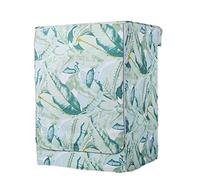 FANSU Washing Machine Cover Waterproof Dustproof Printed Front Load Washer Dryer Machine Cover Protector Sunscreen Washer Protection Tumble Dryer Cover (Green tropical,XL)