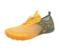 FANSU Water Shoes Men Women, Quick Dry Barefoot Aqua Shoes Unisex Size 3-10.5 Summer Beach Sneakers Water Sneakers Lightweight Aqua Socks Foot Protection for Surf Swim Diving (Yellow A,10.5)