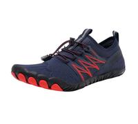 FANSU Water Shoes Men Women, Quick Dry Barefoot Aqua Shoes Unisex Size 3.5-10 Summer Beach Sneakers Water Sneakers Lightweight Aqua Socks Foot Protection for Surf Swim Diving (Navy Blue A,7)