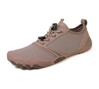 FANSU Water Shoes Men Women Quick Dry Comfortable Aqua Shoes for Swim Diving Snorkeling - Non-Slip Rubber Sole Aqua Socks Lightweight Beach Barefoot Sea Pool Socks (A827 Khaki,9)