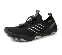 FANSU Water Shoes Men Women Quick Dry Comfortable Aqua Shoes for Swim Diving Snorkeling - Non-Slip Rubber Sole Aqua Socks Lightweight Beach Barefoot Sea Pool Socks (1736 Black,10.5)