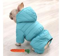 FANSU Waterproof Dog Coats Hooded, Winter Warm Long-Sleeved Button-Down Doggy Jacket, Puppy, Small Medium Dogs, French Bulldog, Pug Pets Clothes (Sky Blue,XXL)