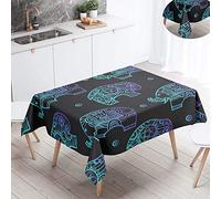 FANSU Waterproof Table Cloths, Rectangle Washable Tablecloth Stain-Resistant 3D Elephant Print Oil-Proof Outdoor Table Cover for Casual Kitchen Garden Dinning Decoration (Black Classic,90x90cm)