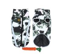 FANSU Winter Dog Coats, Thicken Dog Coats Waterproof Windproof Warm Dogs Jacket Vest for 6.5-37.5kg Small Medium Large Dogs (4XL,Camouflage Green)