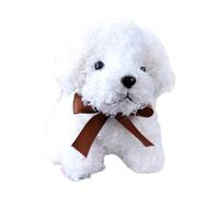 FANSWAN Dog Keychain Adorable Stuffed Animal Pendant Plush Dog Keyrings Handbag Pendants Suitable for Keys and Backpacks, White