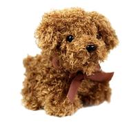 FANSWAN Dog Keychain Adorable Stuffed Animal Pendant Plush Dog Keyrings Handbag Pendants Suitable for Keys and Backpacks, Light Brown