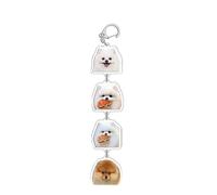 FANSWAN Portable Acrylic Keychain Cartoon Animal Pendant Key Ring Fashionable Couple Key Ring Bag Ornament for Pet Owner, 4.Pomeranian, 4. Pomeranian