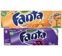 Fanta Grape and Peach Flavoured Soft Drink 355ml (12 Cans Each)