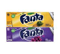 Fanta Grape and Pineapple Flavoured Soft Drink 355ml (12 cans Each)