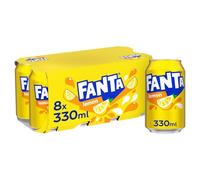 Fanta Lemon, 8 x 330ml, Official Beetle juice (Packaging may vary)