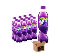 Fanta - Original Fruit Flavoured Sparkling Fizzy Soft Variety Drinks, Cans Bottles | Orange, Lemon, Fruit Twist, Pineapple & More | Regular & 0 Sugar | (Bottles 500ml 12 pack, Grape PM £1.40)