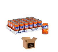 Fanta - Original Fruit Flavoured Sparkling Fizzy Soft Variety Drinks, Cans Bottles | Orange, Lemon, Fruit Twist, Pineapple & More | Regular & 0 Sugar | (Cans 24 pack- 330ml, Zero Sugar Orange)