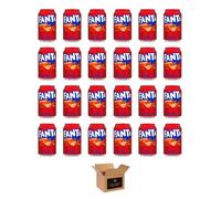 Fanta - Original Fruit Flavoured Sparkling Fizzy Soft Variety Drinks, Cans Bottles | Orange, Lemon, Fruit Twist, Pineapple & More | Regular & 0 Sugar | (Cans 24 pack- 330ml, Fruit Twist)