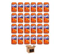 Fanta - Original Fruit Flavoured Sparkling Fizzy Soft Variety Drinks, Cans Bottles | Orange, Lemon, Fruit Twist, Pineapple & More | Regular & 0 Sugar | (Cans 24 pack- 330ml, Orange)