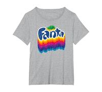 Fanta Rainbow Logo T-Shirt, Women's Plus, Heather Grey, 6X