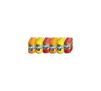 Fanta Soft Drink Mixed Case 330ml Cans (24 Pack) - Orange, Lemon, Fruit Twist