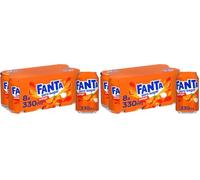 Fanta Zero Orange Soft Drink Cans, 8 x 330 mL (Pack of 2)
