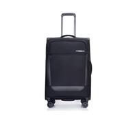 FANTANA Luggage Suitcase with 4 Spinner Wheels, Lightweight Travel Trolley Case, Durable Soft Shell Cabin & Check-in Suitcase, Available as Single Size or Set of 3 (Black, 69cm)
