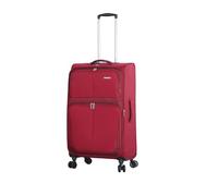 Fantana Super Light Soft Shell Luggage, 4-Wheel Spinner, Expandable, Multiple Pockets, Scratch-Resistant (Red, Medium)