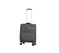Fantana Super Light Soft Shell Luggage, 4-Wheel Spinner, Expandable, Multiple Pockets, Scratch-Resistant (Grey, Small)