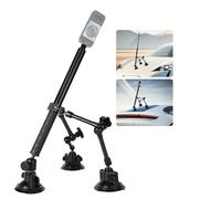fantaseal Heavy Duty Tri-Cup Suction Cup Camera Mount Kit Including + 14-58" Extendable Selfie Stick + 12 Safety Lines for Insta360 X5, 4, 3, 2, GoPro Panoramic Video Recording, Travel Vlogging