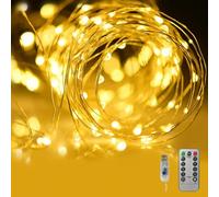 Fantasee Cooper Wire String Lights USB Powered LED Fairy Lights 8 Modes with Timer Remote Control for Home Bedroom Birthday Party Wedding Christmas Festival Decor (16.4ft 50leds, Warm White)