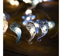 Fantasee Ocean Theme String Lights, 10ft 30 LED Battery Operated Marine Life Night Lights for Bedroom Home Indoor Outdoor Wedding Birthday Christmas Party Decor (3-Coloured Seahorses, 10ft 30led)