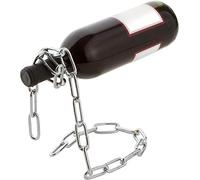 Fantasee - Suspending Chain Wine Holder, Stainless Steel Wine Rack Wine Bottle Holder Novelty for Gift Kitchen Home Decoration (Silver)