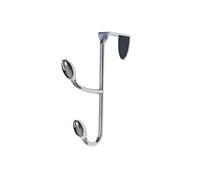 FantasHome Traditional Over The Door Double Hooks, Organizer for Hanging Coats, Hats, Towels, Purses in Bedroom, Bathroom, Laundry Room and More - Silver